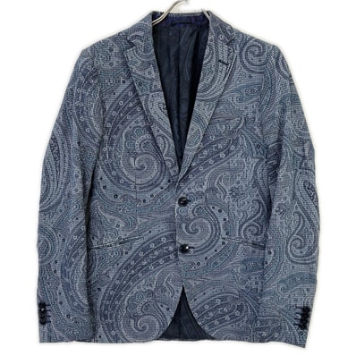 エトロ ブルー コットン ペイズリー ジャケット 46