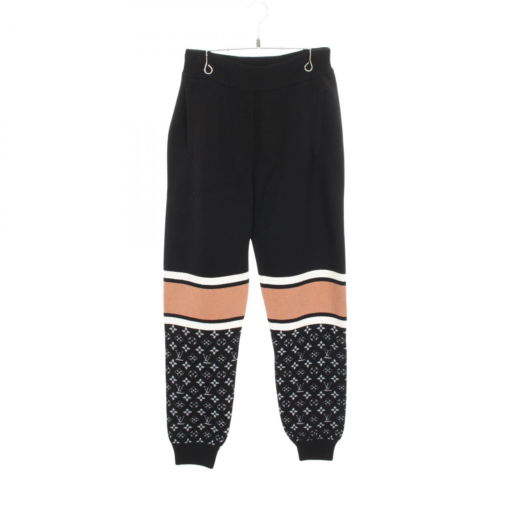 ルイ・ヴィトン LOUIS VUITTON モノグラム ニット パンツ 衣料品 ボトムス ウール カシミヤ レディース ブラック系 【中古】