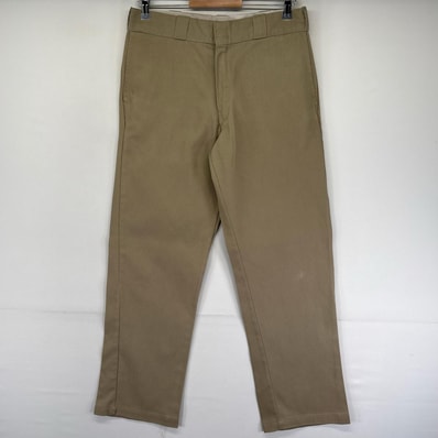 古着 ディッキーズ Dickies パンツ 874 ワークパンツ チノパン ジッパーフライ ストレート ワンポイント w32 L32 ベージュ系 メンズ
