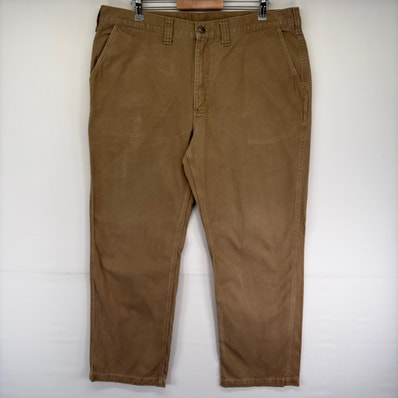 古着 カーハート Carhartt パンツ チノパン ワンポイント ジップ ワークパンツ ツールポケット w42 L32 ベージュ系 メンズ