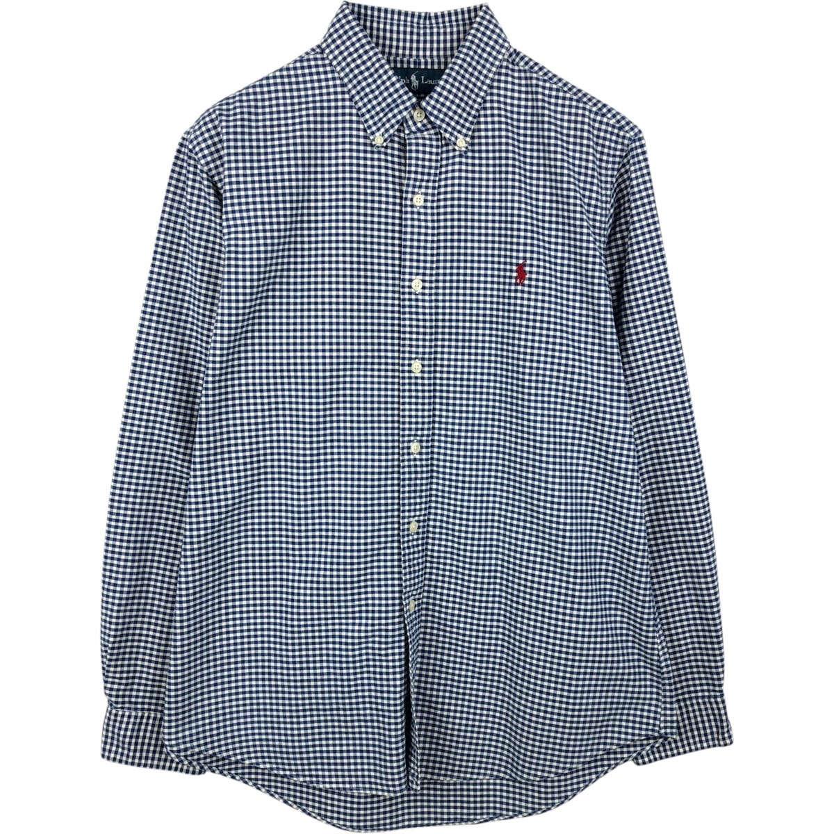 古着 ラルフローレン Ralph Lauren CUSTOM FIT ギンガムチェック 長袖 ボタンダウンチェックシャツ メンズL相当/eaa650134