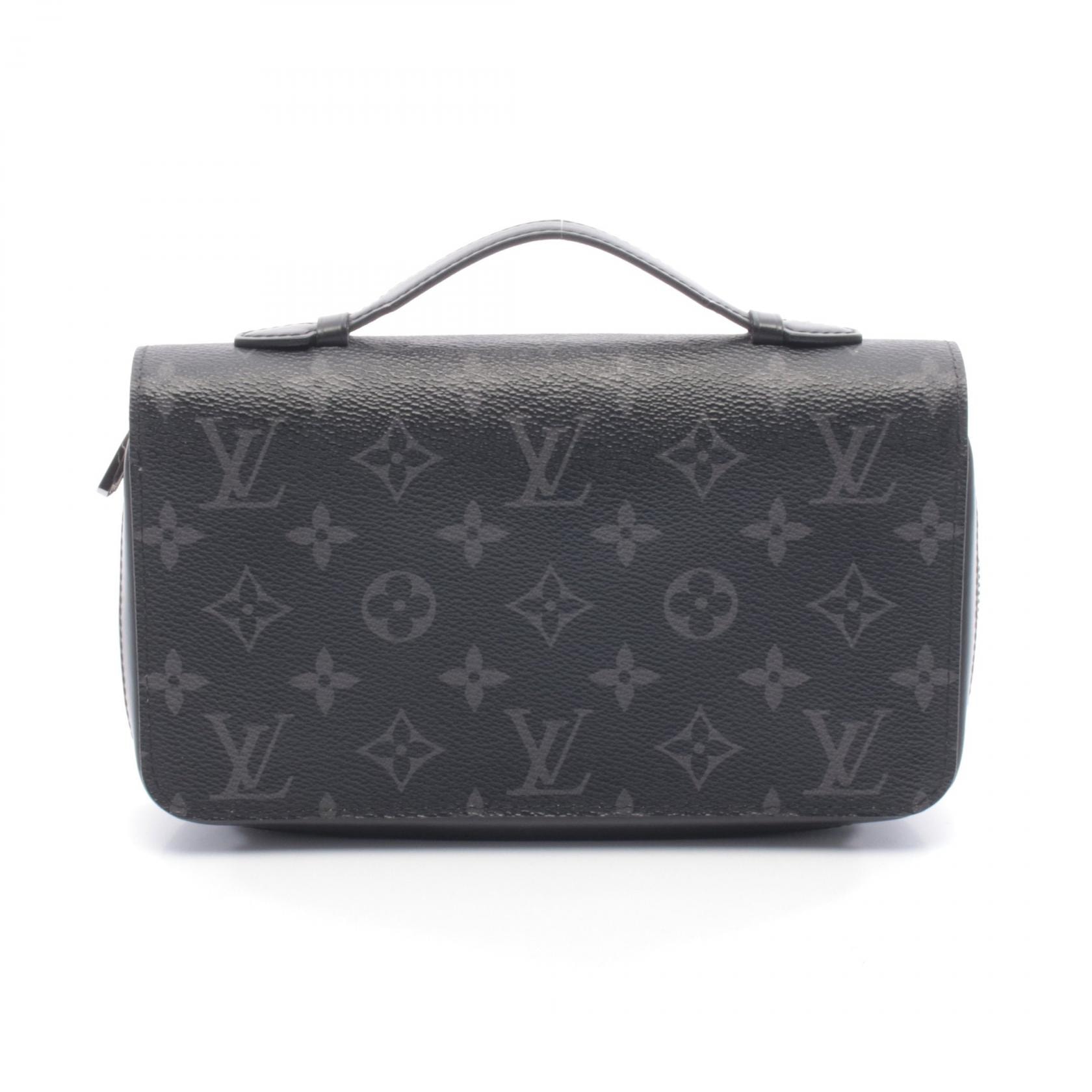 ルイ・ヴィトン LOUIS VUITTON ジッピーXL ラウンド長財布 財布 レザー PVC モノグラム・エクリプス メンズ ブラック系 M61698 【中古】