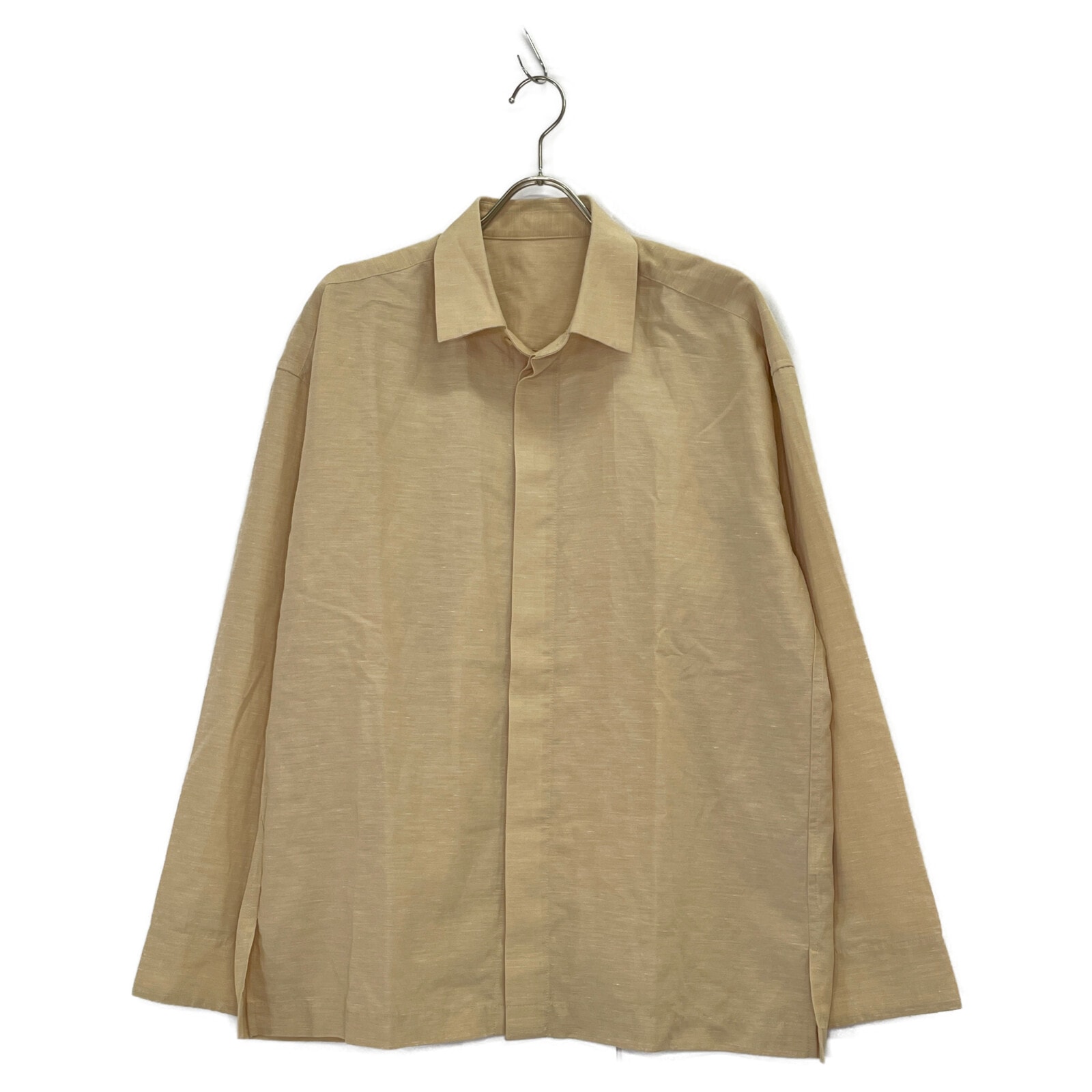 イッセイミヤケメン 25SS LA51FJ160 HYBRID SHIRT ﾍﾞｰｼﾞｭ ﾘﾈﾝ ｼｬﾂ 3