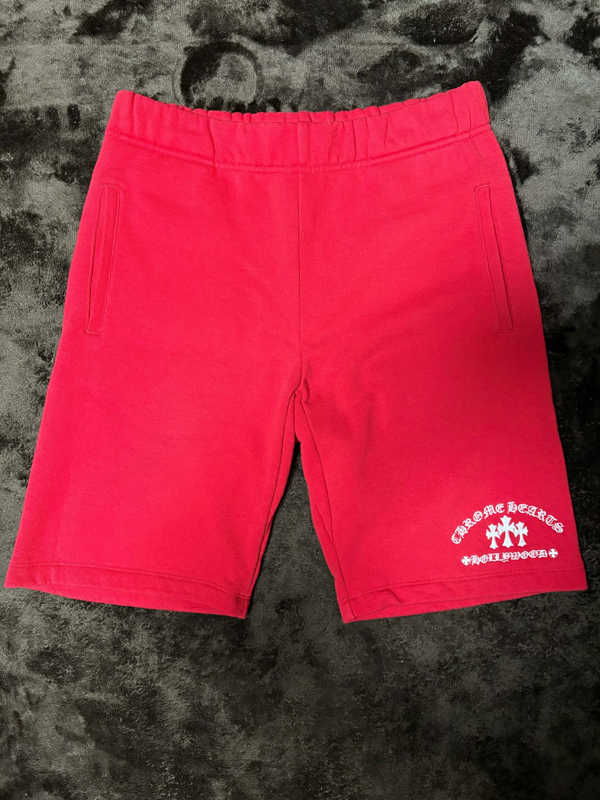 Chrome Hearts Y Not Triple Cross Sweat Shorts "Red"