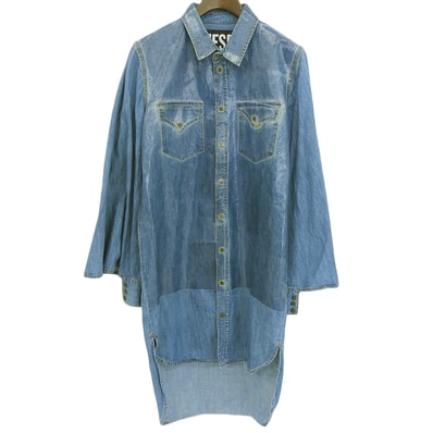 ディーゼル ラミネートデザイン キモノスリーブ デニムシャツ ワンピース レディース インディゴ XS XS
