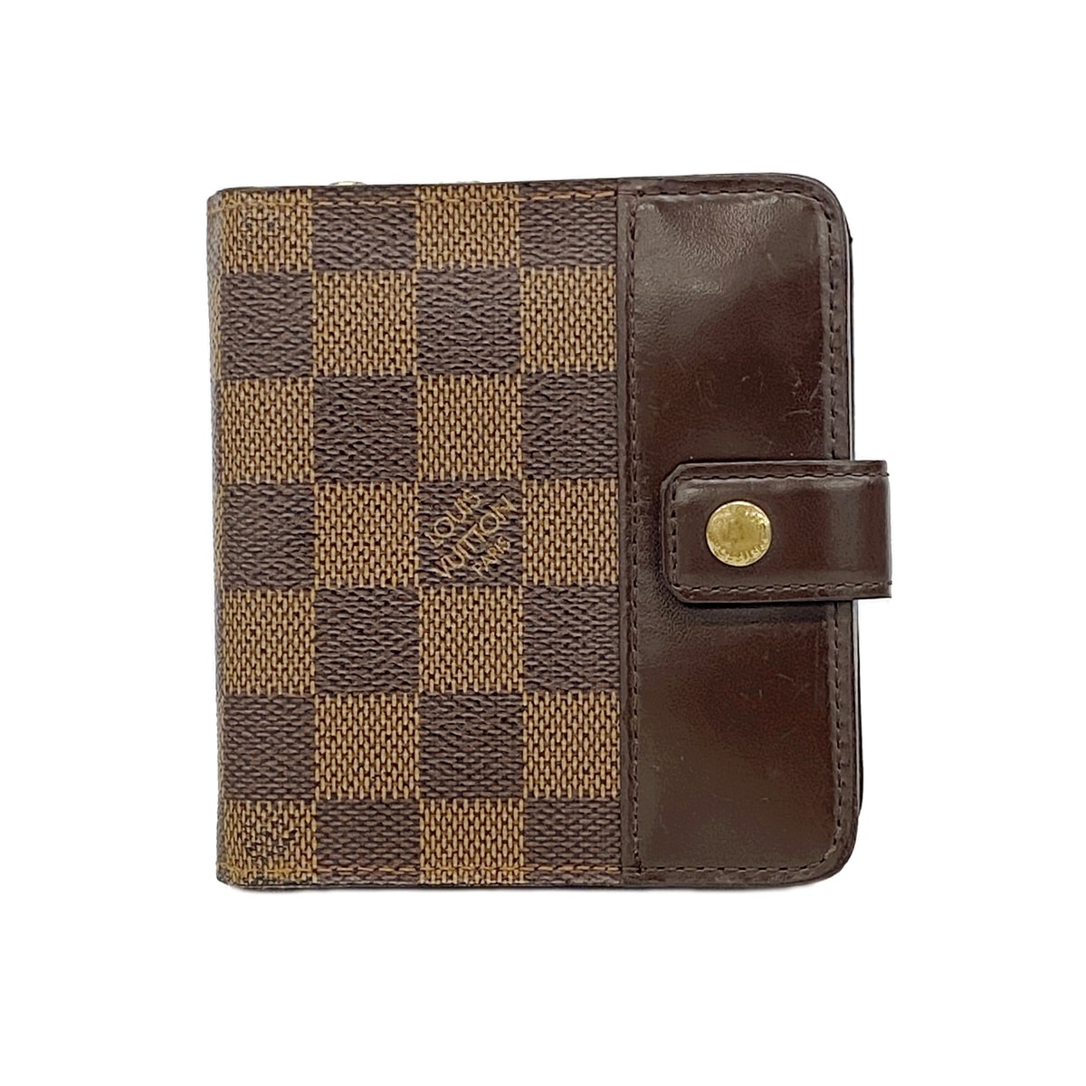 【6gd4663】ルイヴィトン 財布 ダミエ コンパクトジップ N61668  エベヌ【中古】レディース