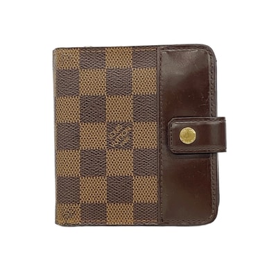 【6gd4663】ルイヴィトン 財布 ダミエ コンパクトジップ N61668 エベヌ【中古】レディース
