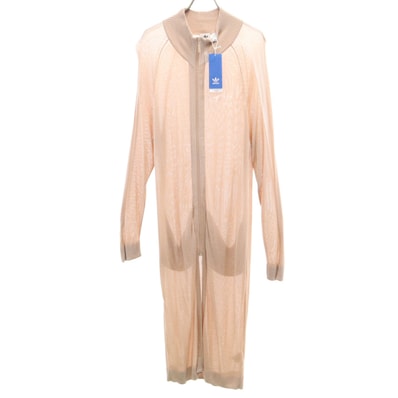 未使用 adidas Originals アディダスオリジナルス トレフォイルロゴ 長袖 ロング カーディガン XOT サーモンピンク