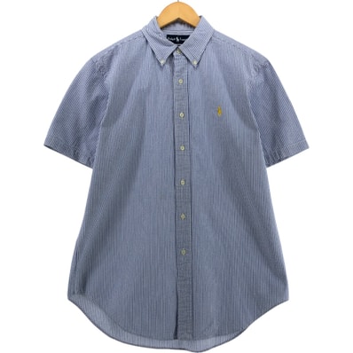 古着 ラルフローレン Ralph Lauren シアサッカー 半袖 ボタンダウン ストライプシャツ メンズM相当/eaa544755 【中古】 【250430】/eaa544755