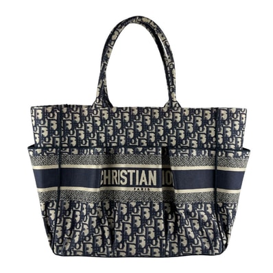 クリスチャンディオール Christian Dior ハンドバッグ オブリーク キャサリン キャンバス ネイビー ユニセックス【中古】 z10180