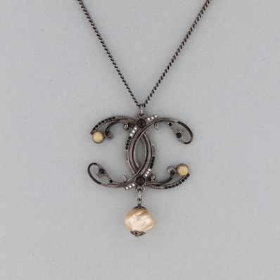 CHANEL シャネル ココマーク ネックレス ネックレス 真鍮 シルバー レディース【中古】