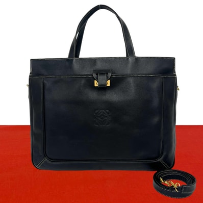LOEWE ロエベ アナグラム ロゴ レザー ショルダーバッグ ブラック
45468
