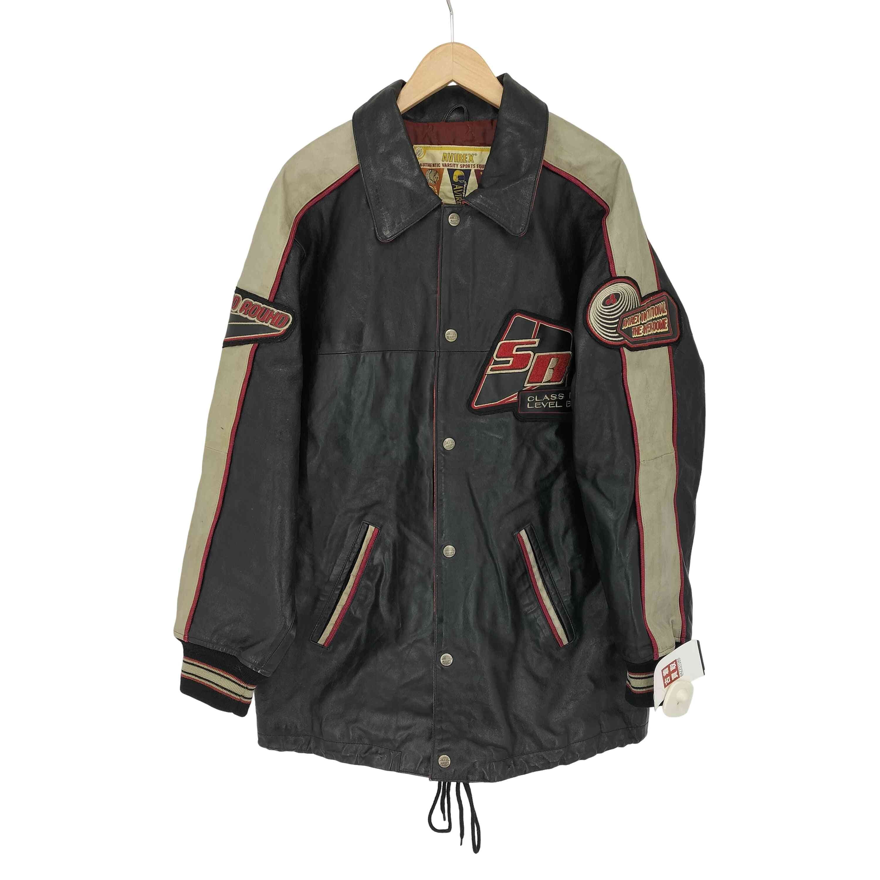 80-90s バックロゴ レザー バーシティージャケット【1141314313734】