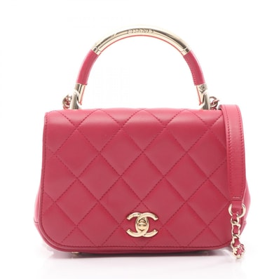 シャネル CHANEL ショルダーバッグ バッグ ラムスキン(羊革) レディース レッド系 【中古】