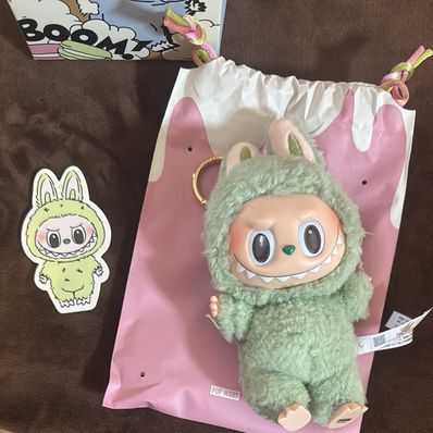 POP MART THE MONSTERS (LABUBU) Exciting Macaron Plush Series GREEN GRAPE