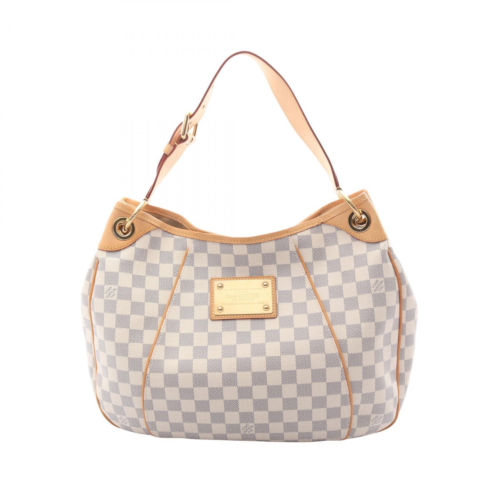 ルイ・ヴィトン LOUIS VUITTON ガリエラPM ショルダーバッグ バッグ PVCコーティングキャンバス レザー ダミエ・アズール レディース ホワイト系 N55215 【中古】