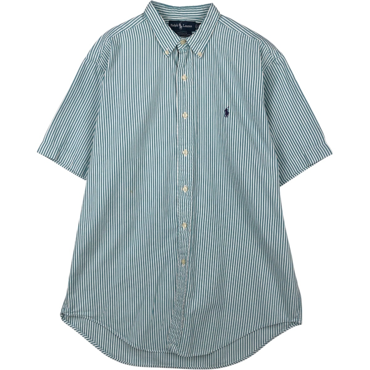 古着 ラルフローレン Ralph Lauren YARMOUTH 半袖 ボタンダウン ストライプシャツ メンズM相当/eaa623584