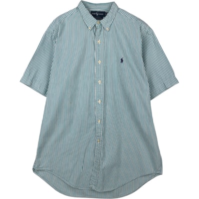 古着 ラルフローレン Ralph Lauren YARMOUTH 半袖 ボタンダウン ストライプシャツ メンズM相当/eaa623584