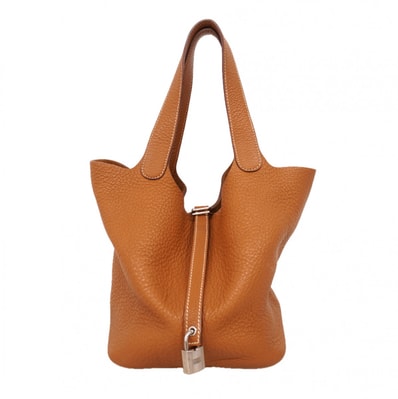 【6de5905】エルメス ハンドバッグ ピコタンロックMM トリヨンクレマンス ゴールド シルバー金具 □M刻印【中古】レディース