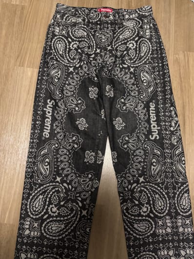 Supreme Bandana Jacquard Baggy Jean "Black"