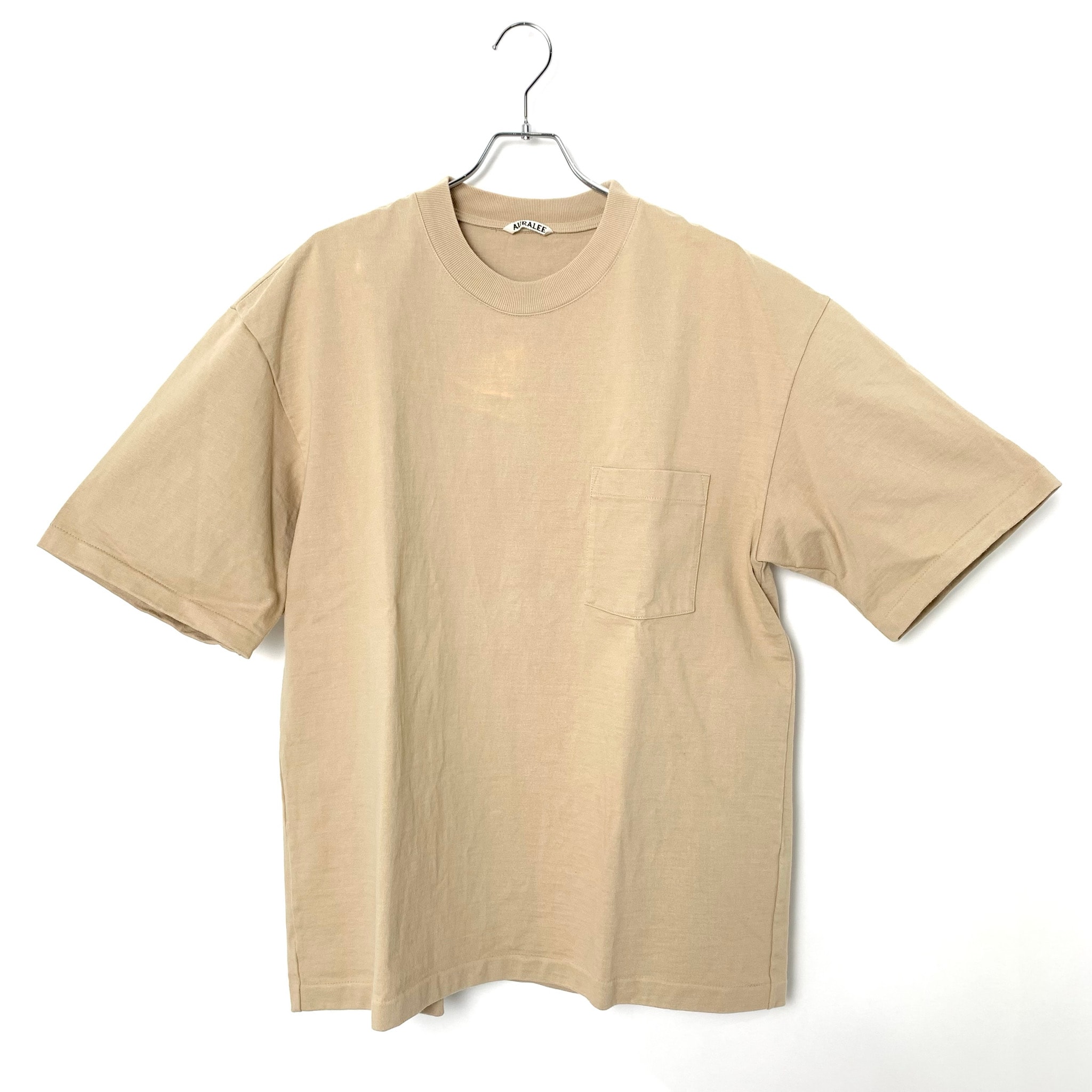 AURALEE Heavy Weight Pocket Tee "Light Camel"