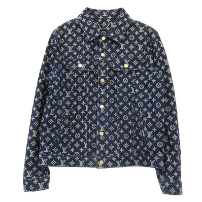 LOUIS VUITTON ルイ・ヴィトン ジャケット 18AW HFA01WGU0 POP UP STORE限定 MONOGRAM DENIM JACKET モノグラム デニムジャケット インディゴブルー系 ホワイト系 54【中古】