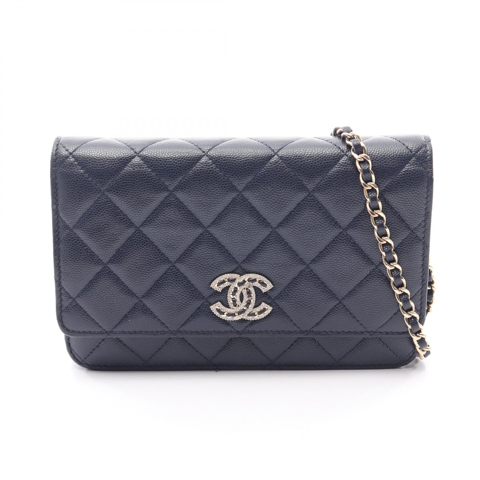 シャネル CHANEL CHANEL19 ショルダーバッグ バッグ カーフ(牛革) レディース ネイビー系 AP3516 【中古】