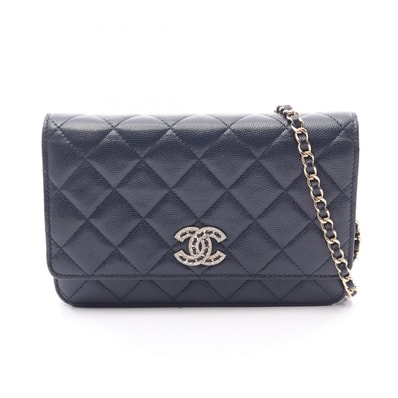 シャネル CHANEL CHANEL19 ショルダーバッグ バッグ カーフ(牛革) レディース ネイビー系 AP3516 【中古】