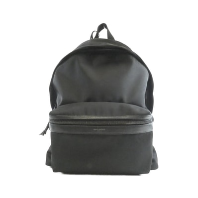 SAINT LAURENT City Backpack In Econyl, Smooth Leather And Nylon "Black"