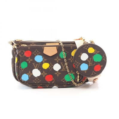 ルイ・ヴィトン LOUIS VUITTON LOUIS VUITTON × yayoi kusama ミュルティ ポシェット アクセソワール ショルダーバッグ バッグ PVCコーティングキャンバス レザー モノグラム レディース ブラウン系 / マルチカラー