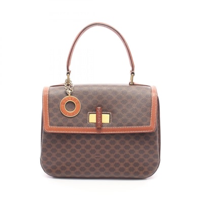 セリーヌ CELINE マカダム ハンドバッグ バッグ PVCコーティングキャンバス レザー レディース ブラウン系 【中古】