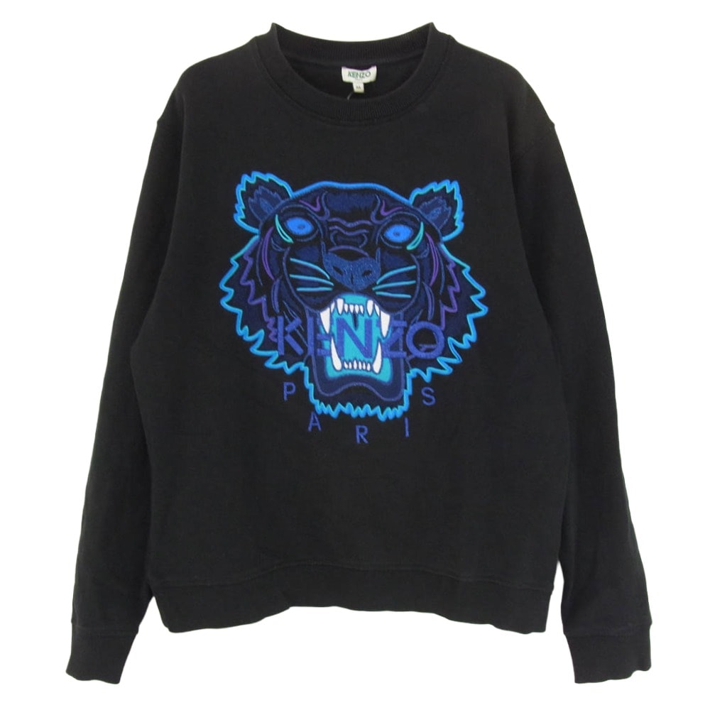 KENZO ケンゾー スウェット 18AW F865SW0014XV Tiger Sweat Shirt タイガー 刺繍 スウェット ブラック系 M【中古】