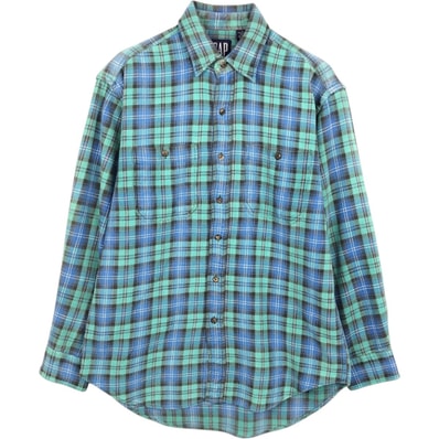 古着 ギャップ GAP チェック柄 長袖 フランネルチェックシャツ メンズM相当/eaa666096