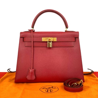 HERMES エルメス ケリー28 クシュベル ショルダーバッグ レッド
43349