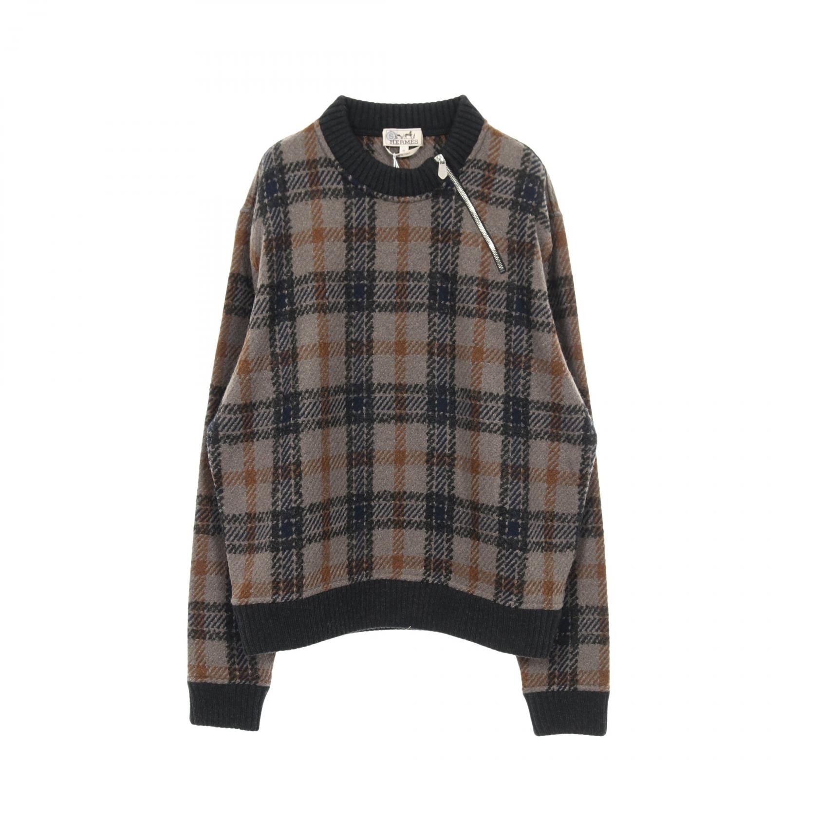 エルメス HERMES セーター ニット 衣料品 トップス ウール ポリエステル メンズ グレー系 / マルチカラー 【中古】