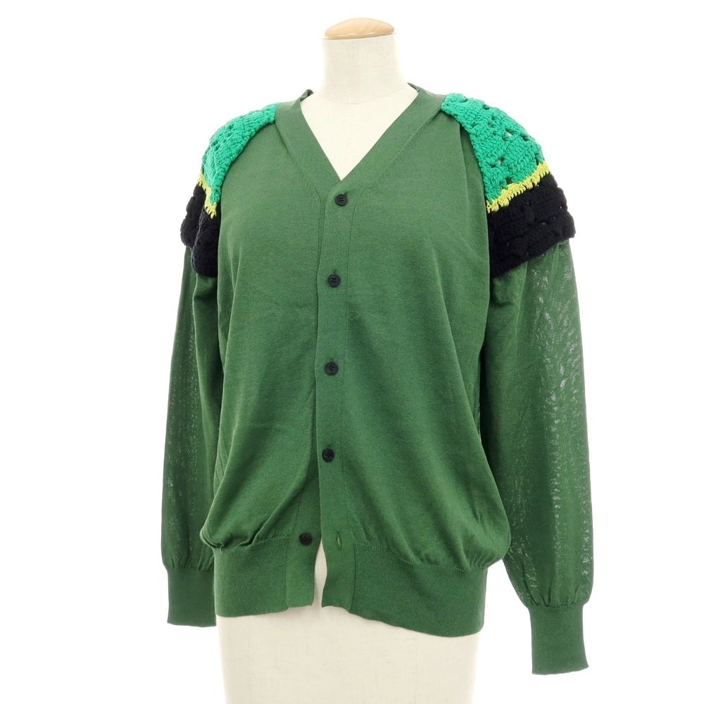 【中古】トーガ TOGA ARCHIVES コットンアセテート カーディガン グリーン【サイズ36】【レディース】
