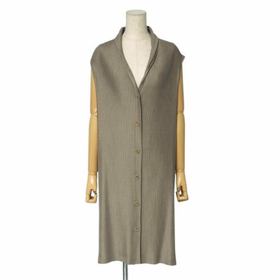 ■美品■ISSEY MIYAKE イッセイミヤケ ワンピース サイズ2 FETE フェット プリーツ シャツワンピース ノースリーブ【おすすめ】 ブランド古着【中古】20241224/RA2182