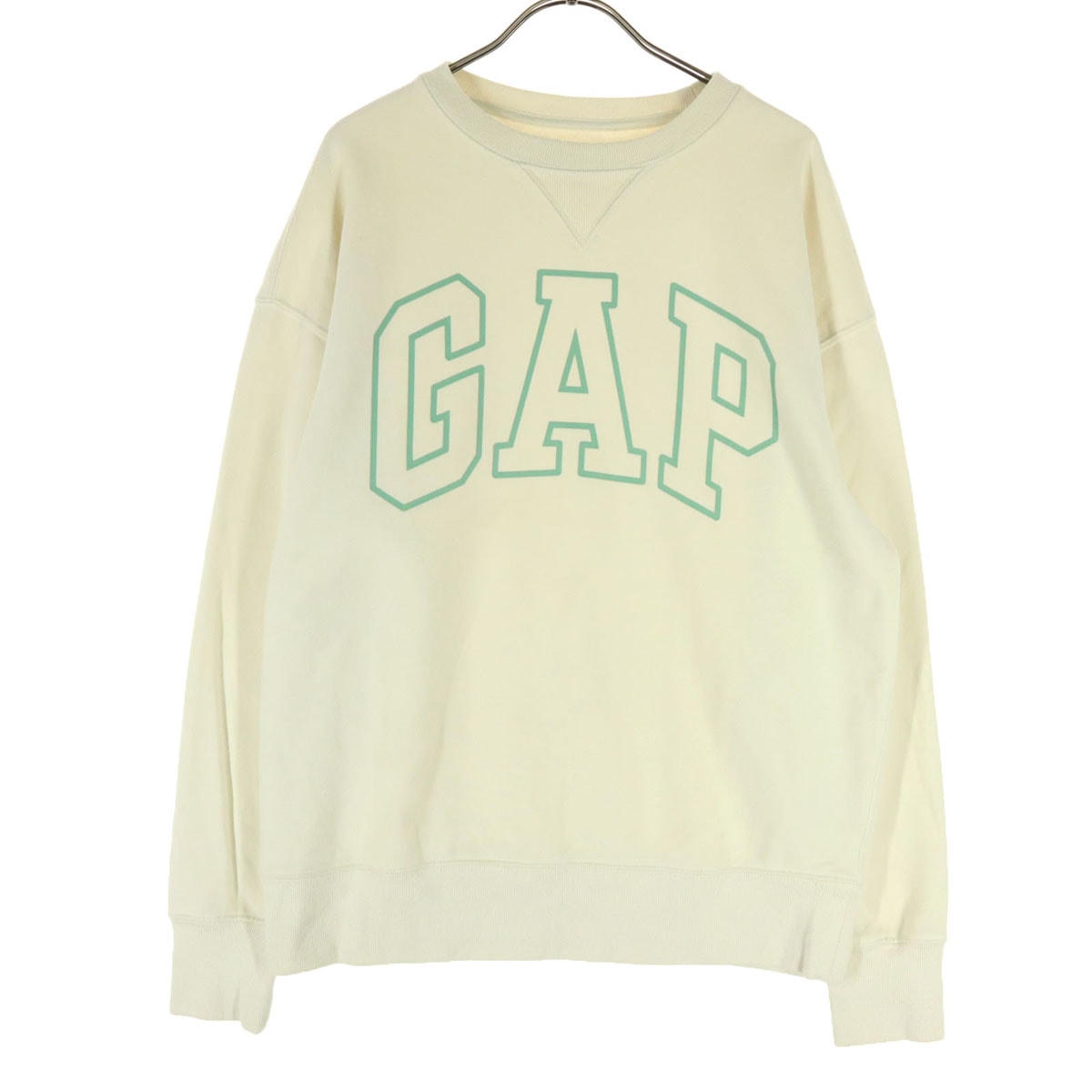 GAP ギャップ ロゴプリント 長袖 スウェット トレーナー XS アイボリー系