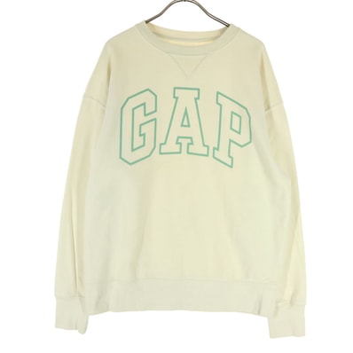GAP ギャップ ロゴプリント 長袖 スウェット トレーナー XS アイボリー系