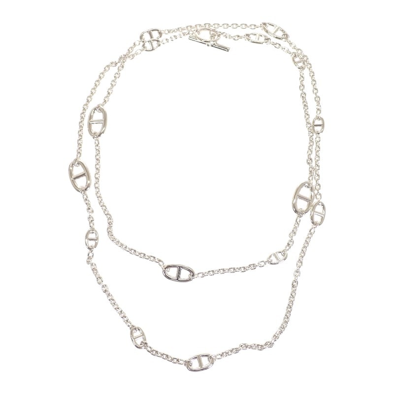 エルメス ファランドール ロング ネックレス シルバー【中古】【Aランク】
