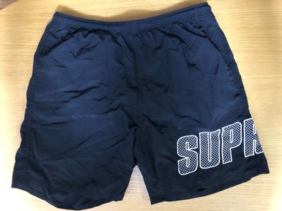 Supreme Logo Applique Water Short "Black"