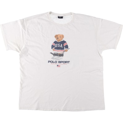 古着 90年代 ラルフローレン Ralph Lauren POLO by Ralph Lauren ポロベア 半袖 プリントTシャツ USA製 メンズXL相当 ヴィンテージ/eaa567760