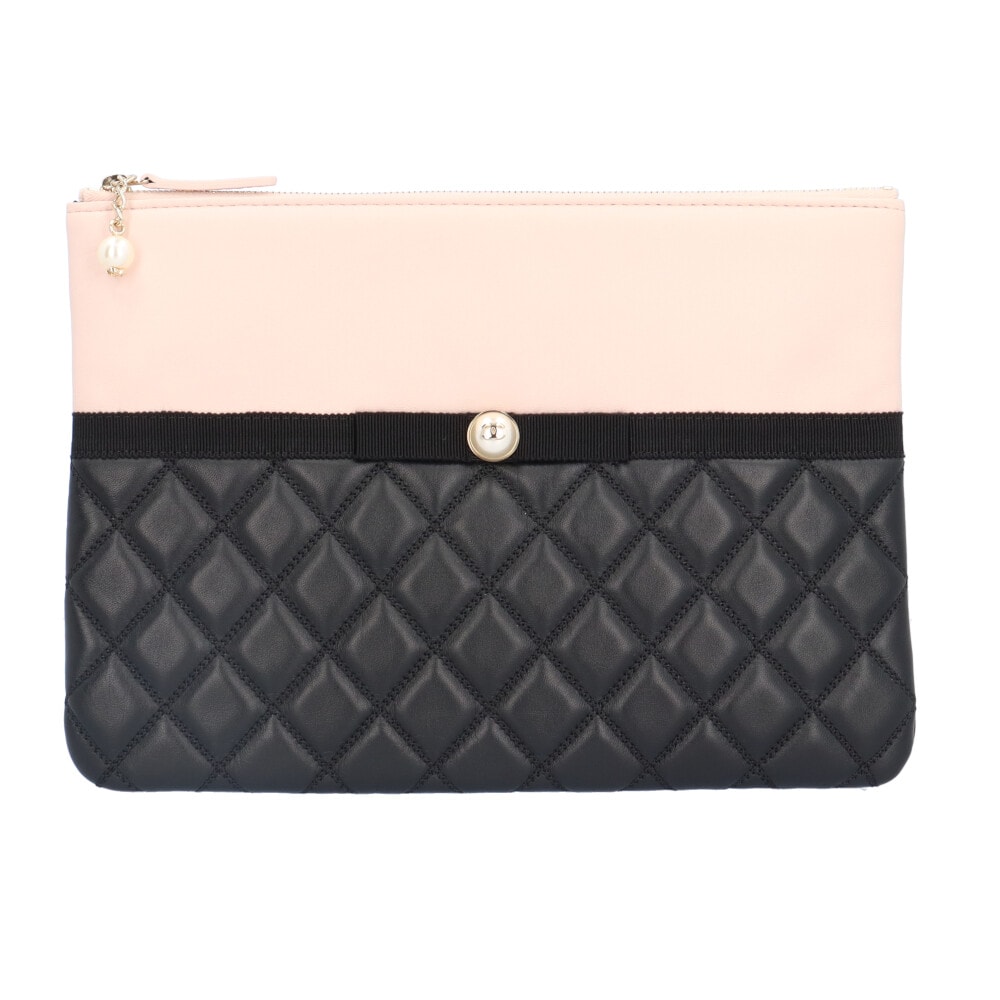 シャネル クラッチバッグ ラムスキン ピンク レディース CHANEL 中古