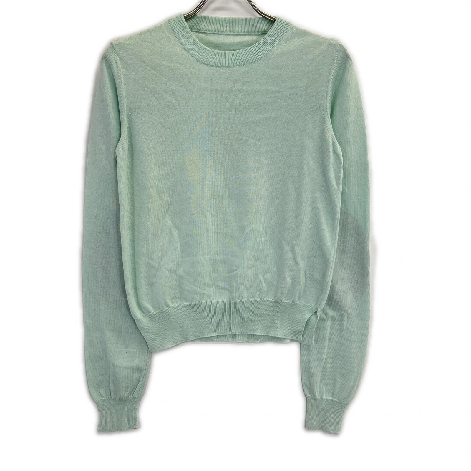 メゾンマルジェラ S51HA0904 ミントグリーン elbow patch long sleeves knit sweater クルーネックセーター S