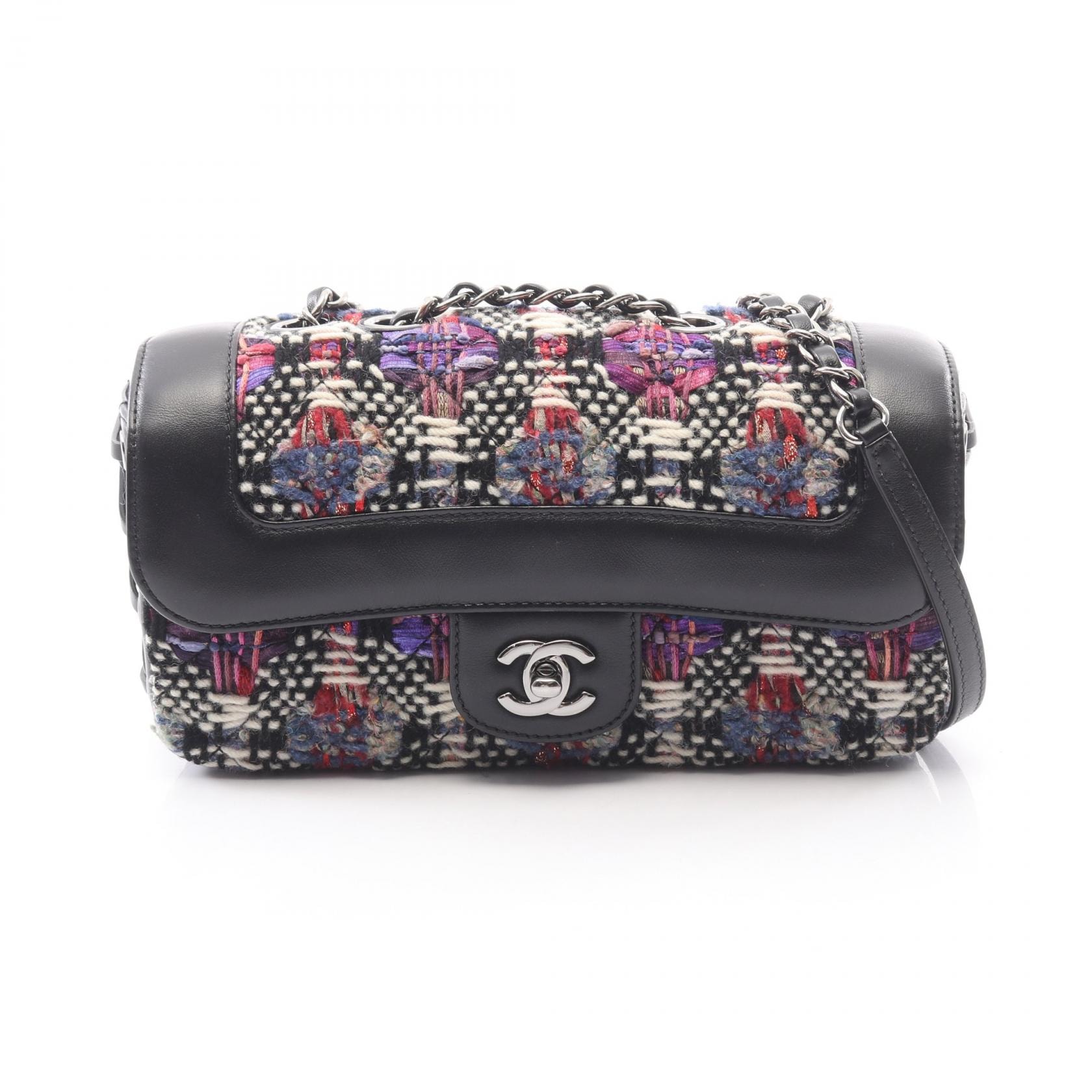 シャネル CHANEL マトラッセ ショルダーバッグ バッグ ファブリック ラムスキン(羊革) レディース ブラック系 / マルチカラー 【中古】