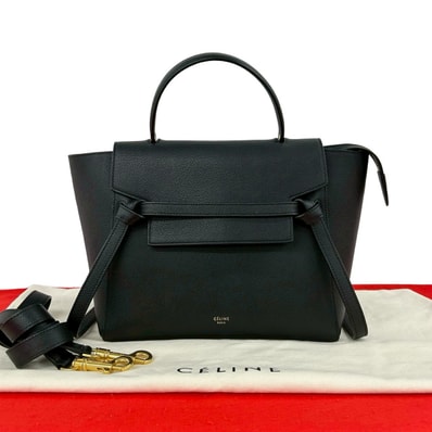 CELINE セリーヌ ベルトバッグ マイクロ レザー ショルダーバッグ ブラック
40373