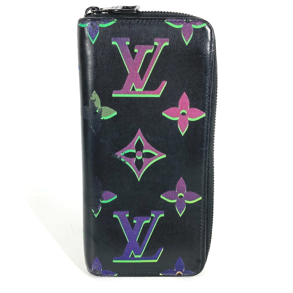 ルイヴィトン LOUIS VUITTON ジッピーウォレットヴェルティカル M82368 モノグラム スポットライト ロングウォレット ラウンドファスナー 長財布 レザー ブラック
