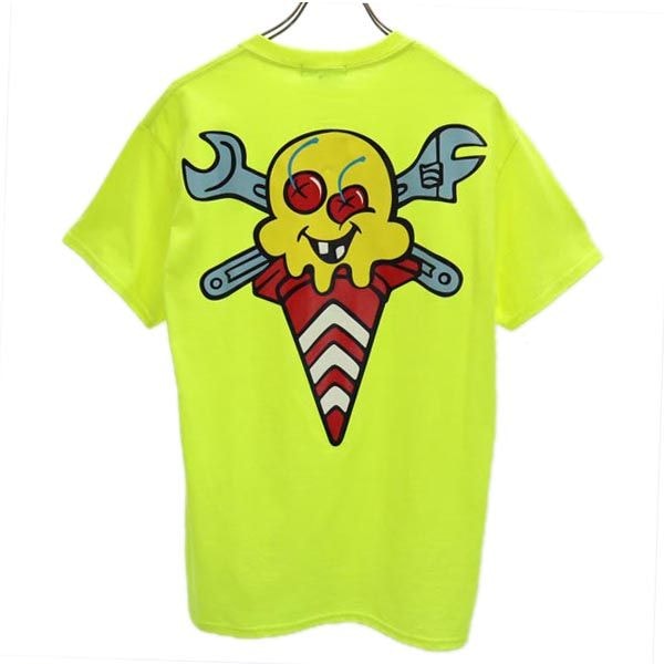 未使用 ICE CREAM アイスクリーム バッグプリント 半袖 Tシャツ M イエロー