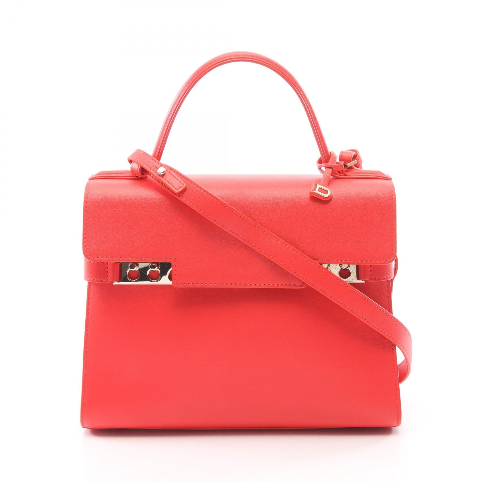 デルヴォー Delvaux タンペートMM 2WAY ハンドバッグ バッグ レザー レディース レッド系 【中古】