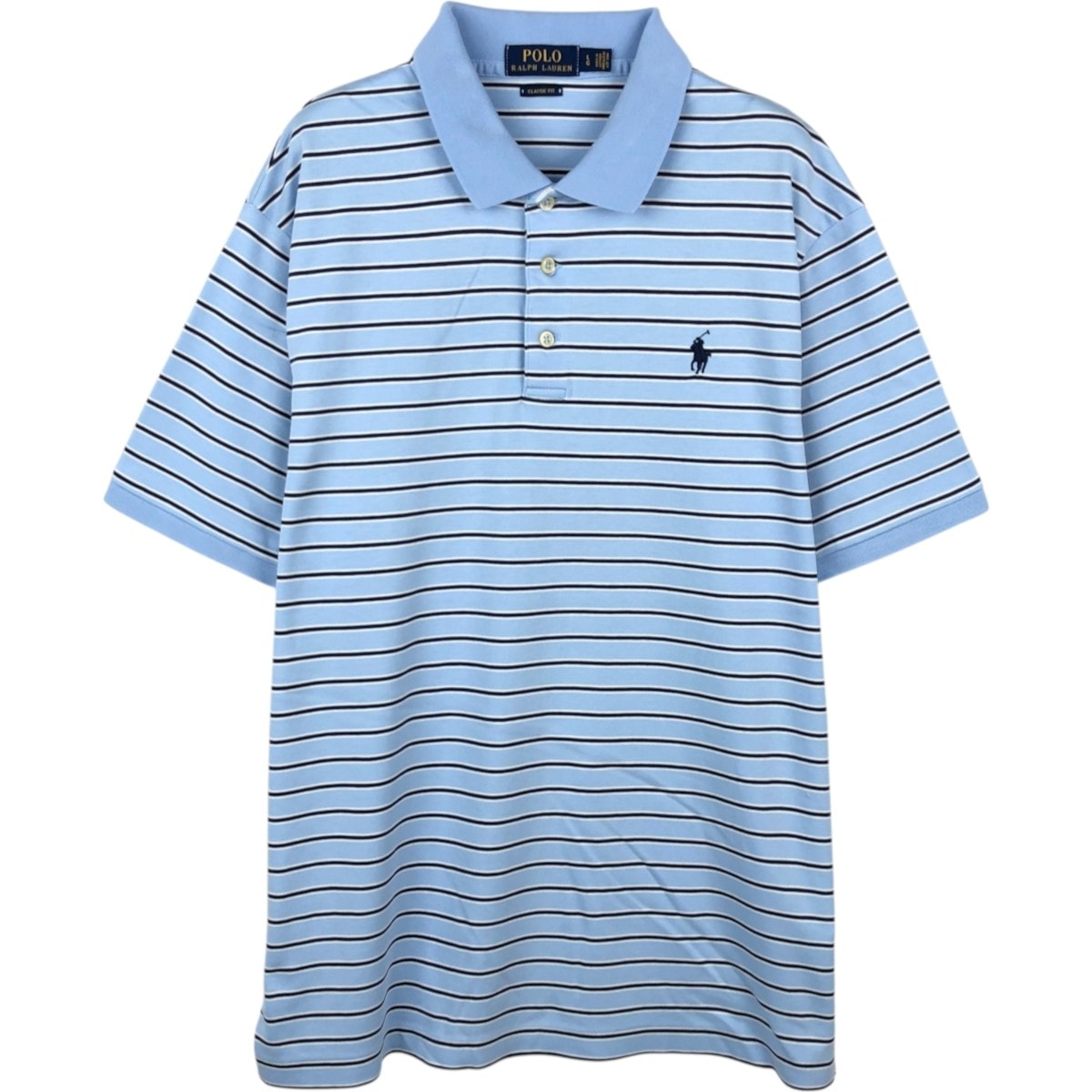 古着 ラルフローレン Ralph Lauren POLO RALPH LAUREN CLASSIC FIT マルチボーダー 半袖 ボーダー ポロシャツ メンズL相当/eaa657040